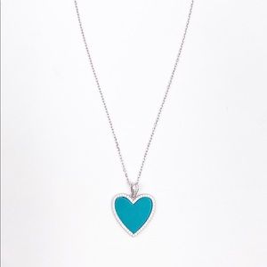 Sterling silver 925 Enamel Heart Cubic Zirconia
